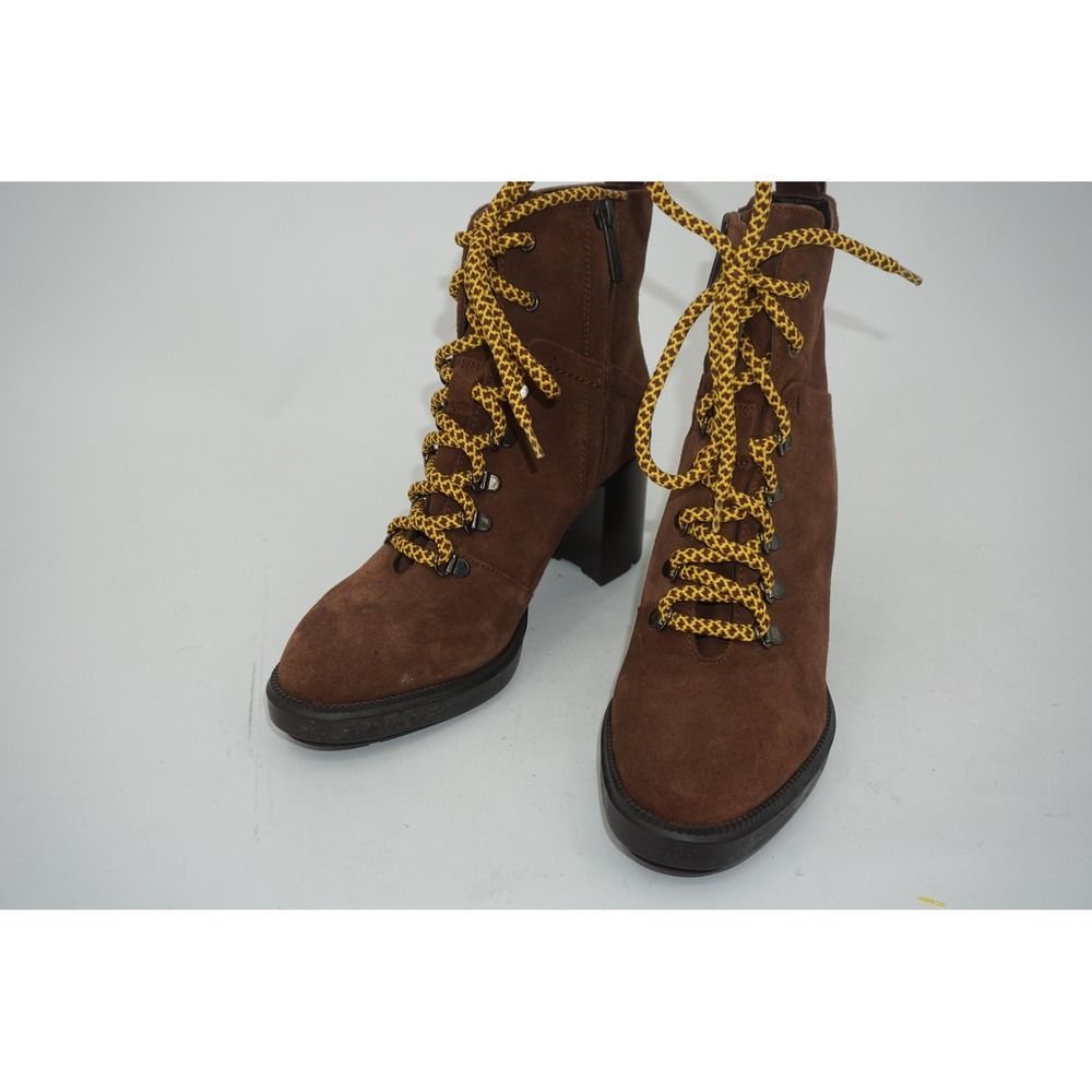 NWOB Aquatalia Ihana Water Resistant Lace Up Boots Brown Suede Italy Zip Size‎ 9